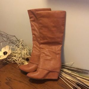 Deep tan fall boots